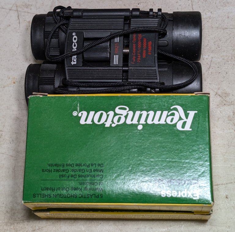 Tasco Binoculars & 7 Rounds of 12 Gauge Buckshot