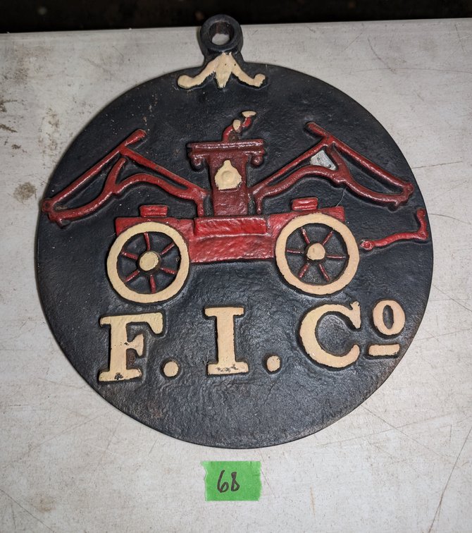 Fire Dept Metal Plaque