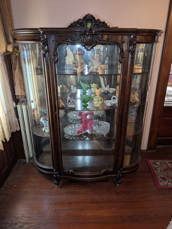 Victorian Style Curio Cabinet On Casters