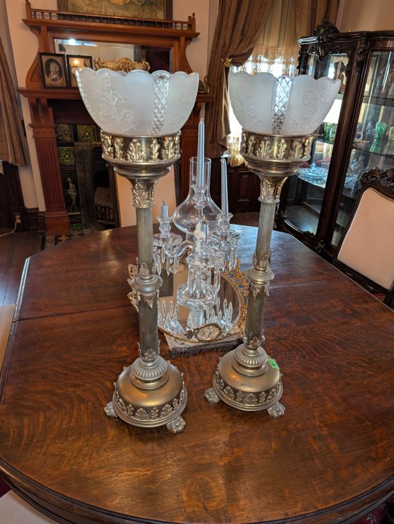 (2) Brass Colored Lamps 