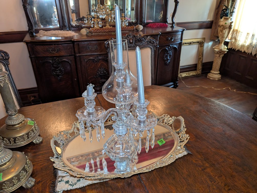 Glass & Metal Tray, Candle Holder
