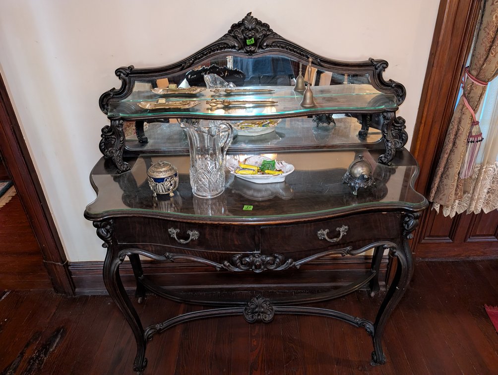 Victorian Mahogany Writing Desk w/Mirror Back