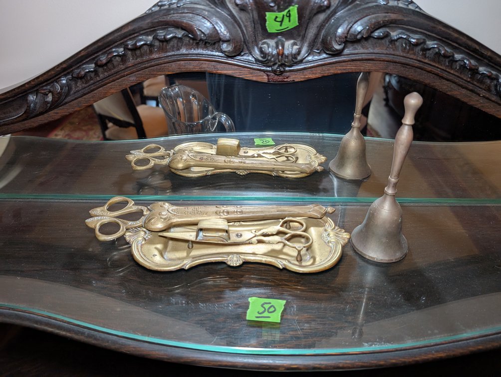 Brass Bell, Scissor Holder, Candle Wick Cutter