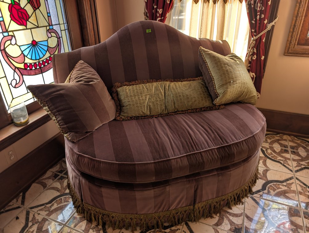 (2) Loveseat w/French Skirt & Throw Pillows