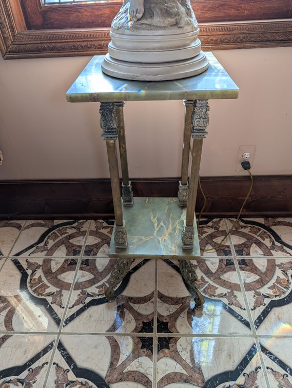 Onyx Champleve Enamel & Bronze Table
