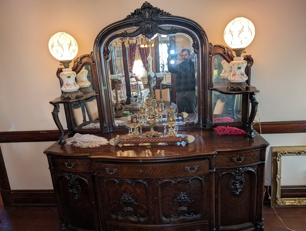 Victorian Server Cabinet w/Mirror