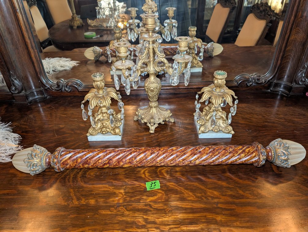 Scroll Holder & Candle Holders