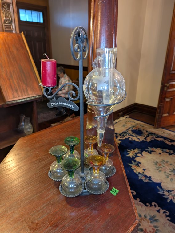 Wine Aerator w/Wine Glasses, Wrought Iron Stand & Dispenser