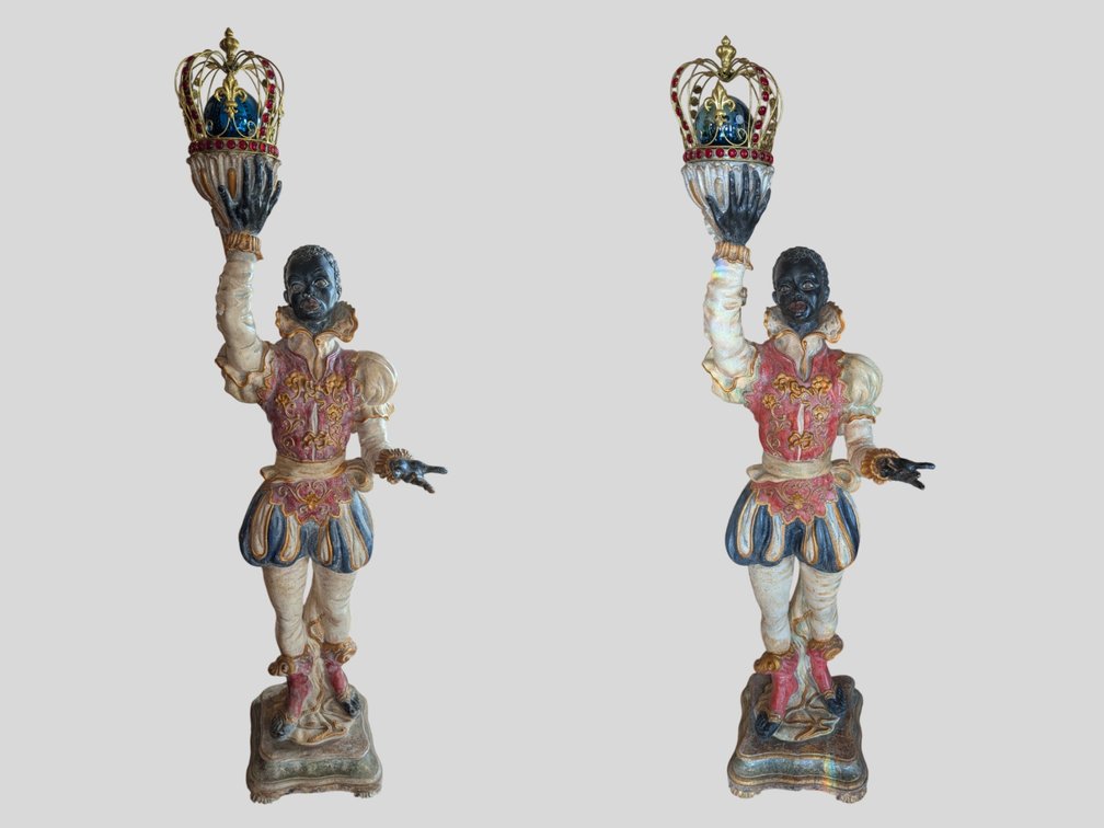 (2) Venetian Blackamoor Statues