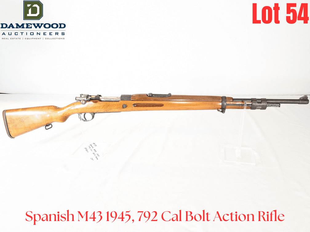 Spanish M43 1945, 792 Cal Bolt Action Rifle