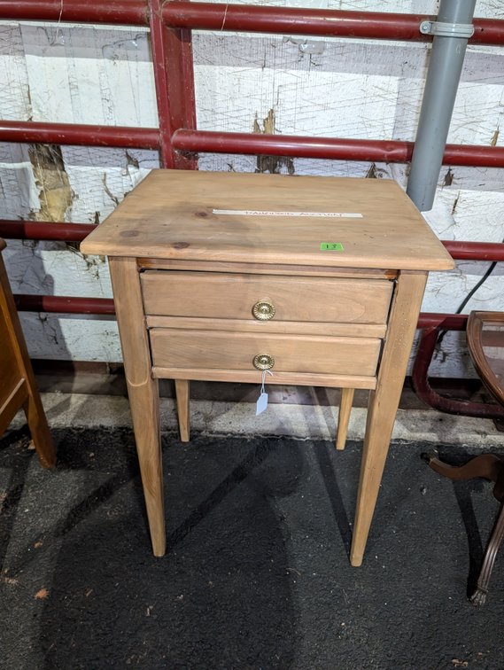Pine 2 Drawer Side Table