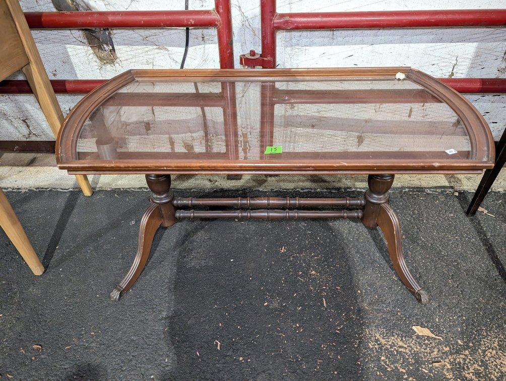 Claw Foot Glass Inlaid Coffee Table