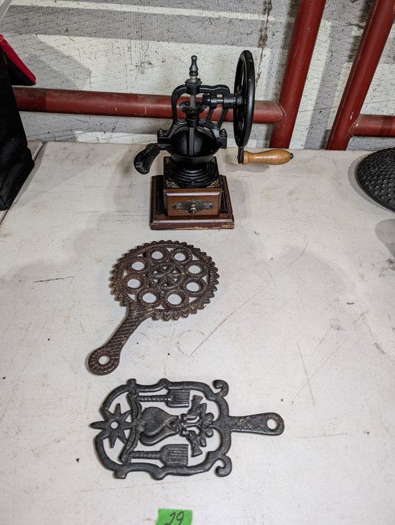 Cast Iron Trivets, Coffee Grinder