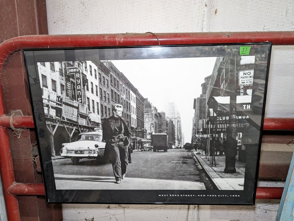 Framed James Dean West 52nd Street NYC Print