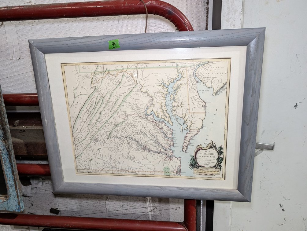 Framed Map of the the Delmarva Peninsula