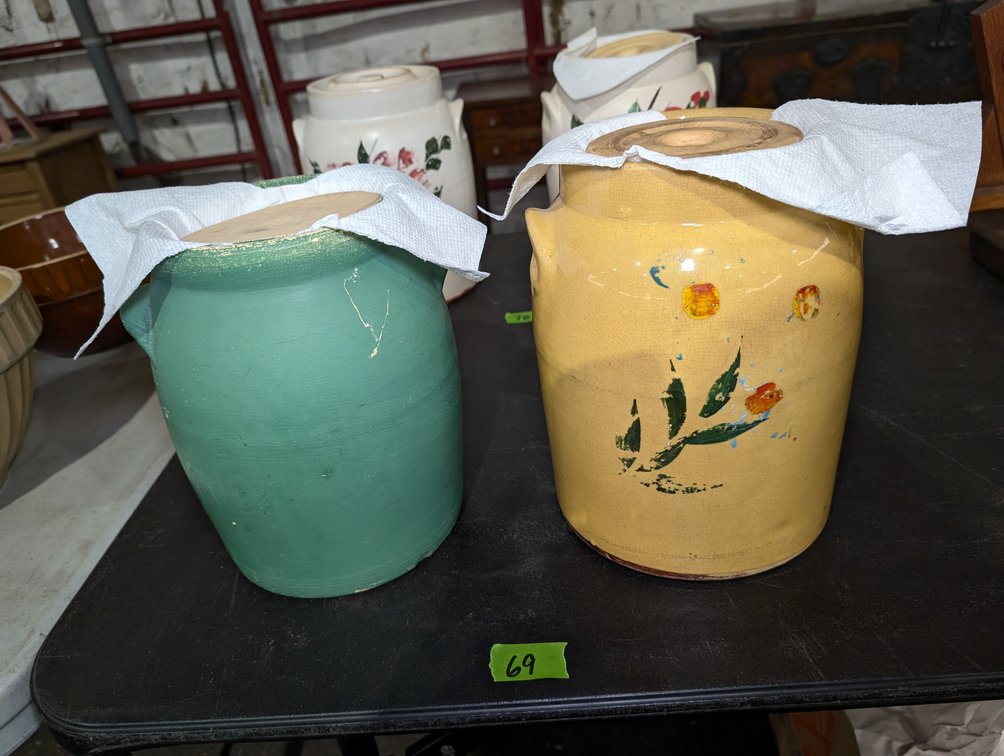 (2) Crocks with Lids