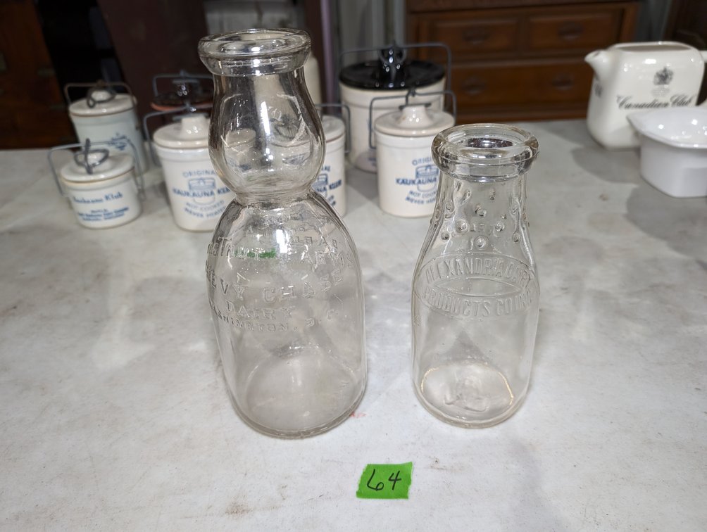 Chevy Chase Dair w/ Cream Top and Alexandria Dairy Bottle