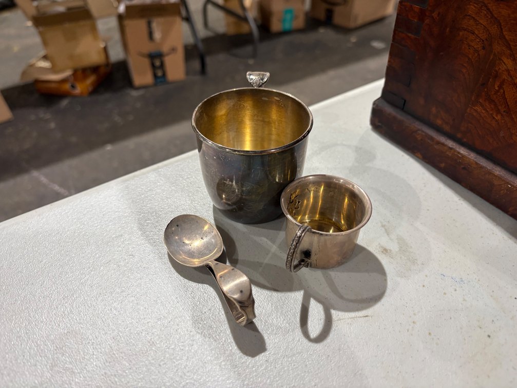 Sterling Silver Baby Cup and Plate Spoon