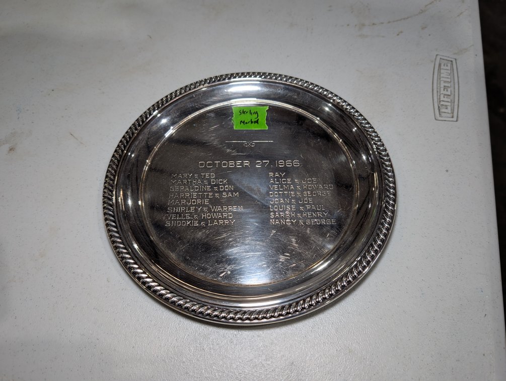 Sterling Silver Round Tray in Gadroon pattern by International Silver