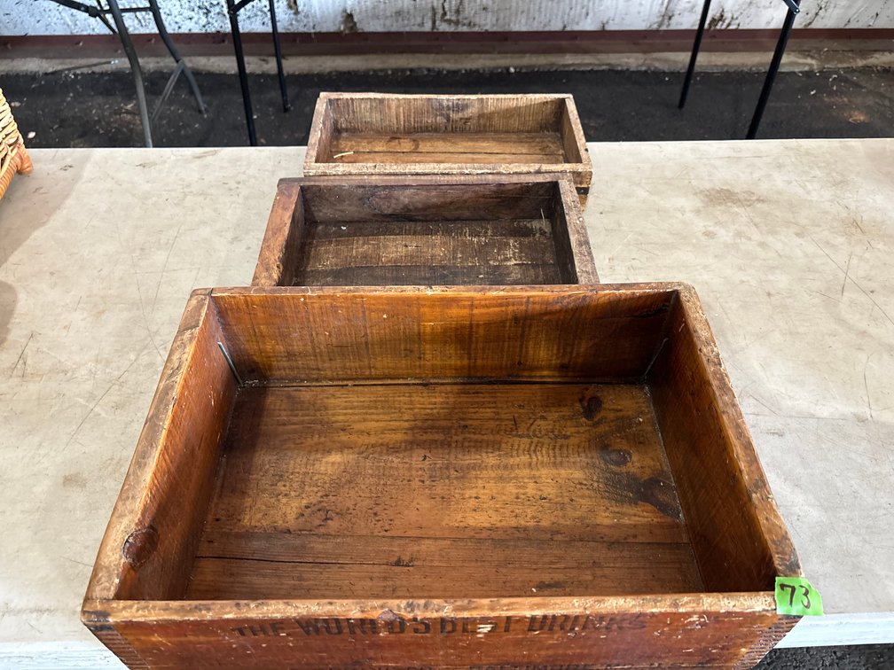 (3) Wood Crate Boxes