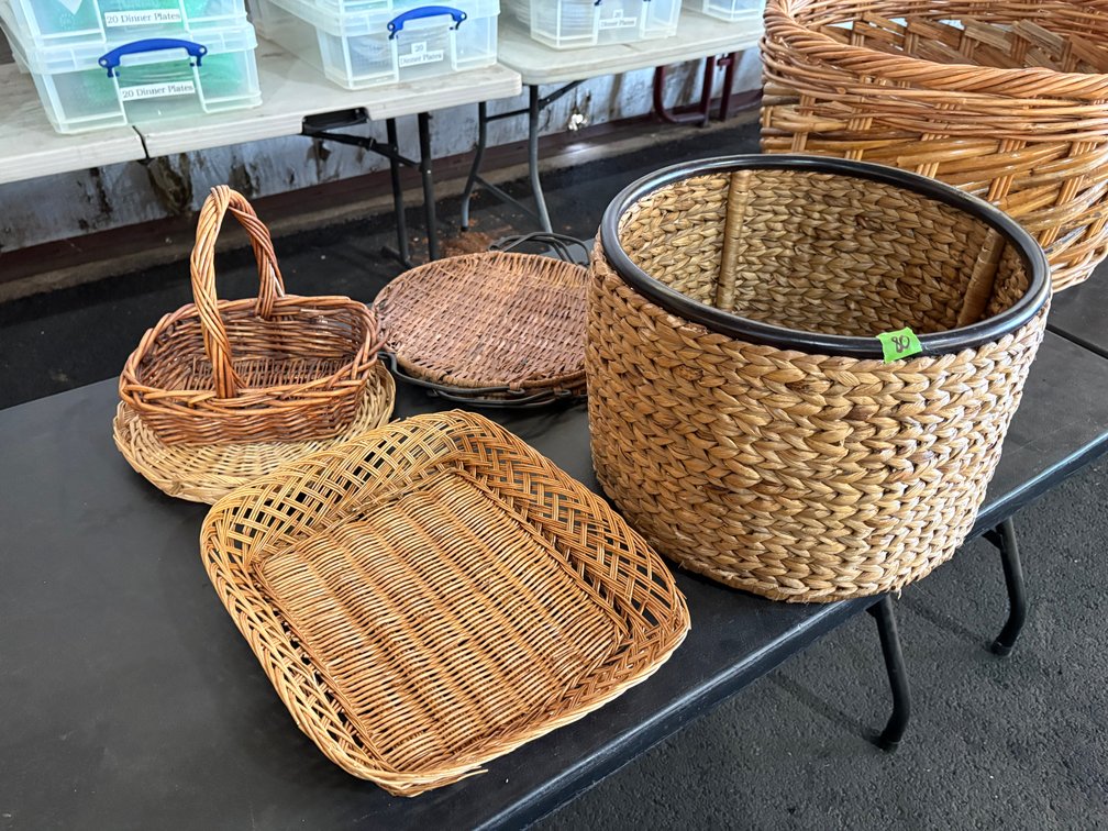 Serving Baskets, Trays, Large Round Basket