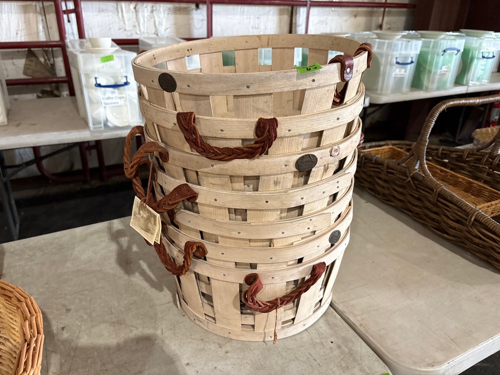 (7) Peterboro Baskets w/Leather Handles