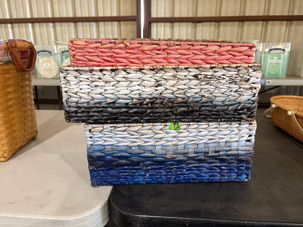(4) Painted Baskets