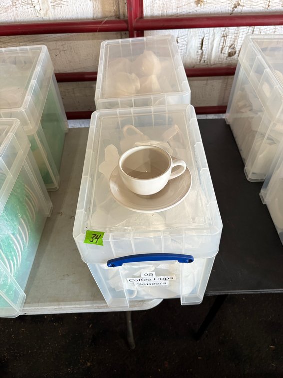(2) Tubs Core Coffee Cups & Saucers
