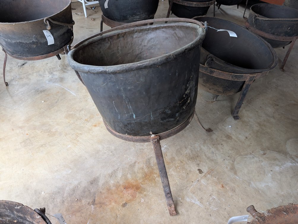 Copper Apple Butter Kettle w/ Handle and Stand
