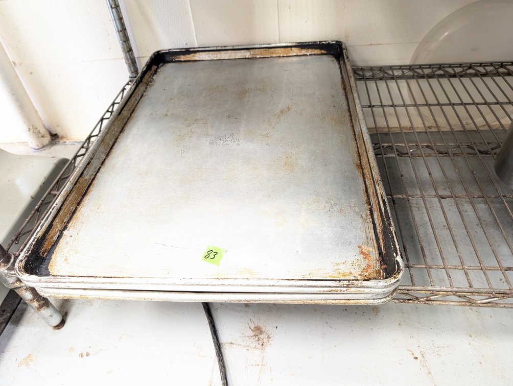 Stack of Commercial Grade Aluminum Full Size Sheet Pans