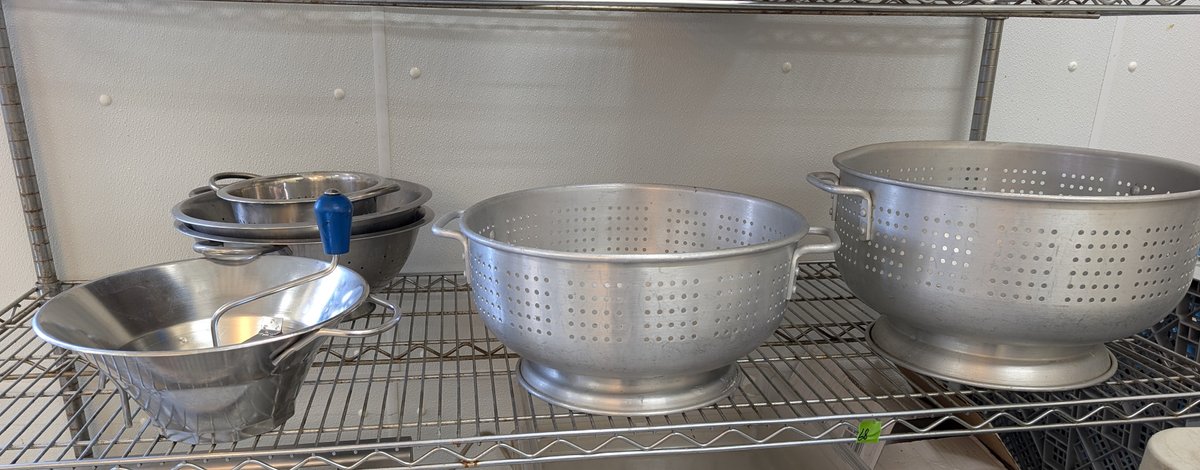 Heavy Duty Aluminum Colanders, Food Mills, and Stainless Bowls