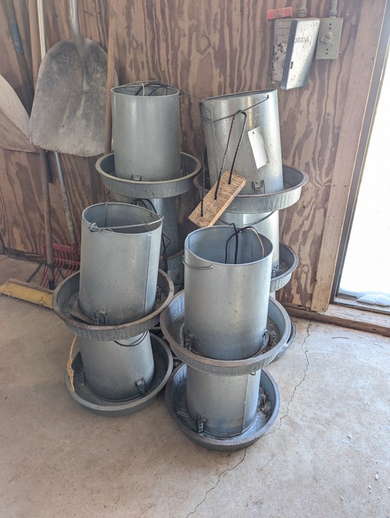 (10) Galvanized Steel Poultry Feeders