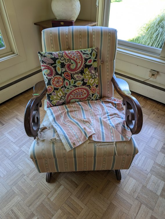 Upholstered Platform Rocking Chair