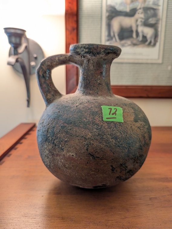 Primitive Terracotta Earthenware Jug / Single-Handle Pitcher