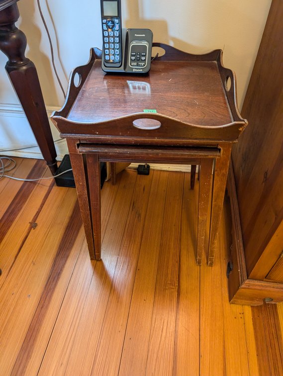 Vintage Mahogany Nesting Tables with Removable Tray Tops