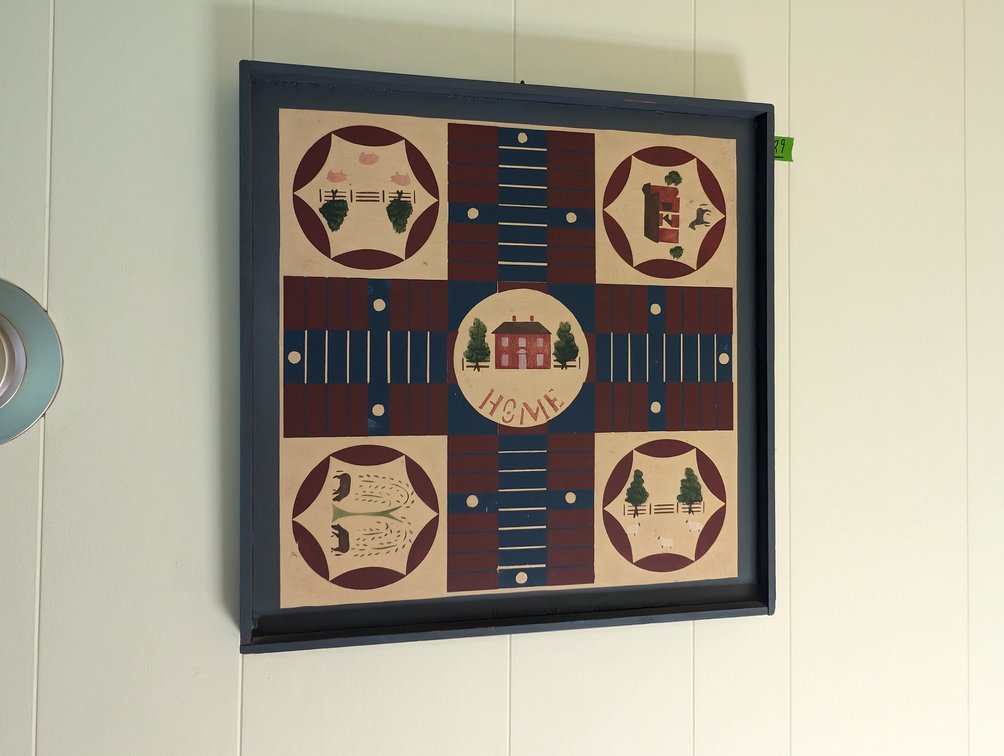 Hand-Painted Wooden Folk Art Game Board