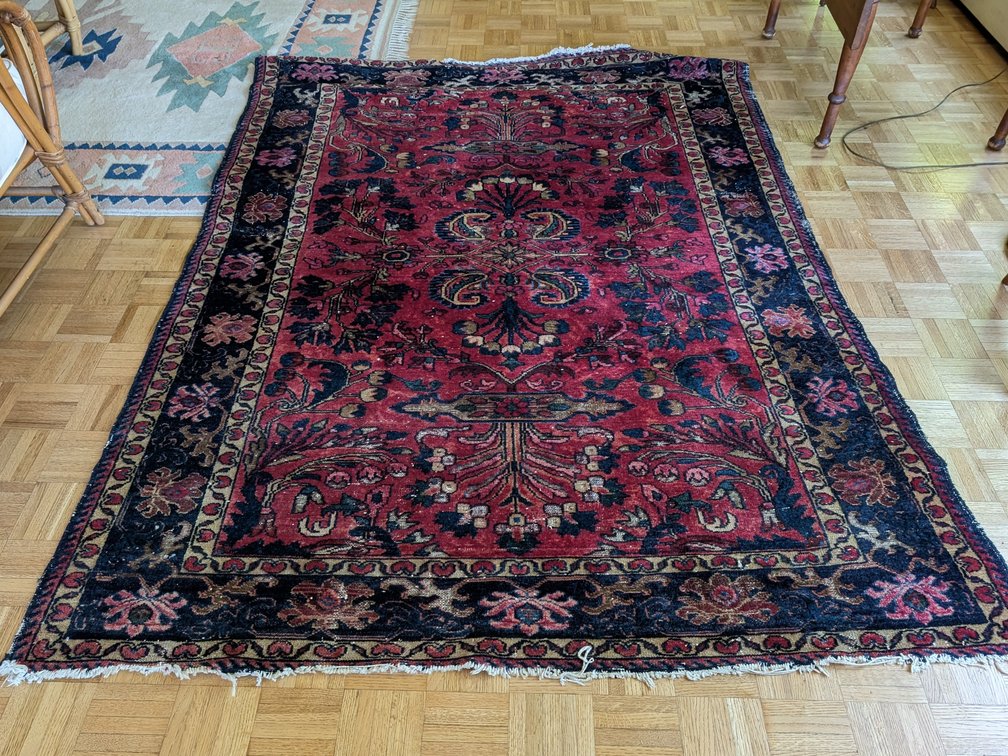 Traditional Hand-Knotted Persian Style Wool Area Rug - Floral Motif