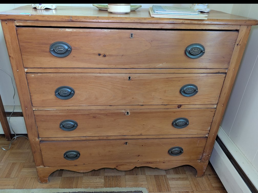 Antique 4-Drawer Pine Chest of Drawer