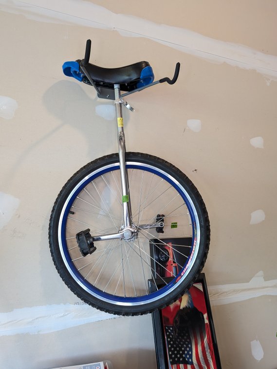 Unicycle with Blue Rim