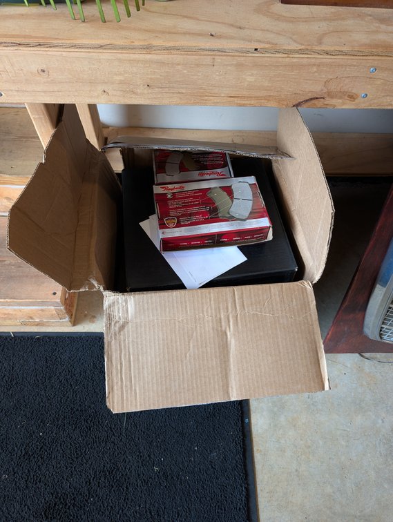 Box Lot of Automotive Parts Including Raybestos Brake Pads