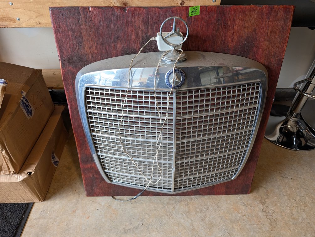 Custom Wall-Mounted Vintage Mercedes-Benz Chrome Grille