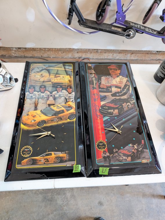 Lot of (2) JEBCO Dale Earnhardt Limited Edition Framed Wall Clocks