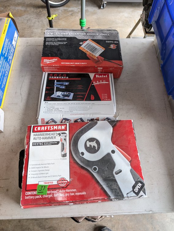 Milwaukee 3/8" Close Quarter Drill, Craftsman Auto-Hammer & Kaisi Repair Platform