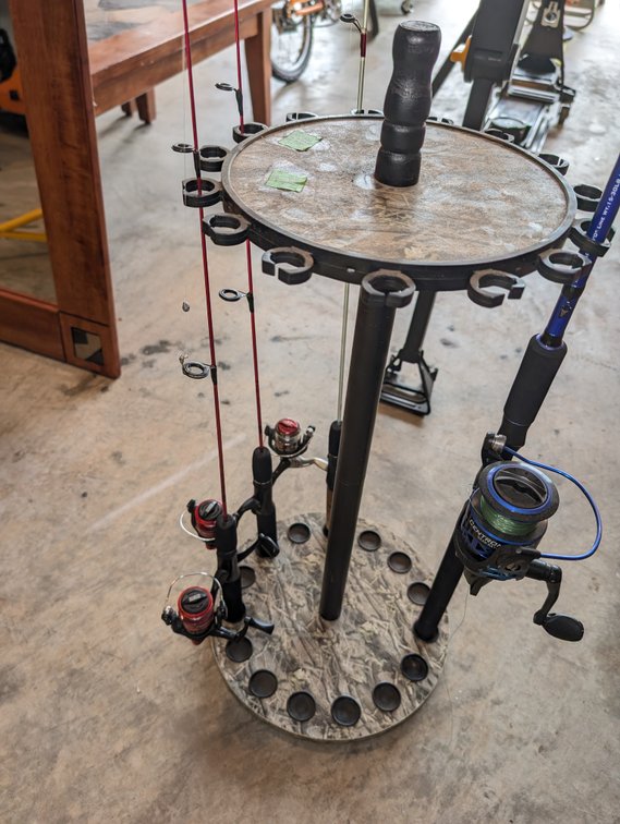 Circular Revolving Fishing Rod Rack Stand