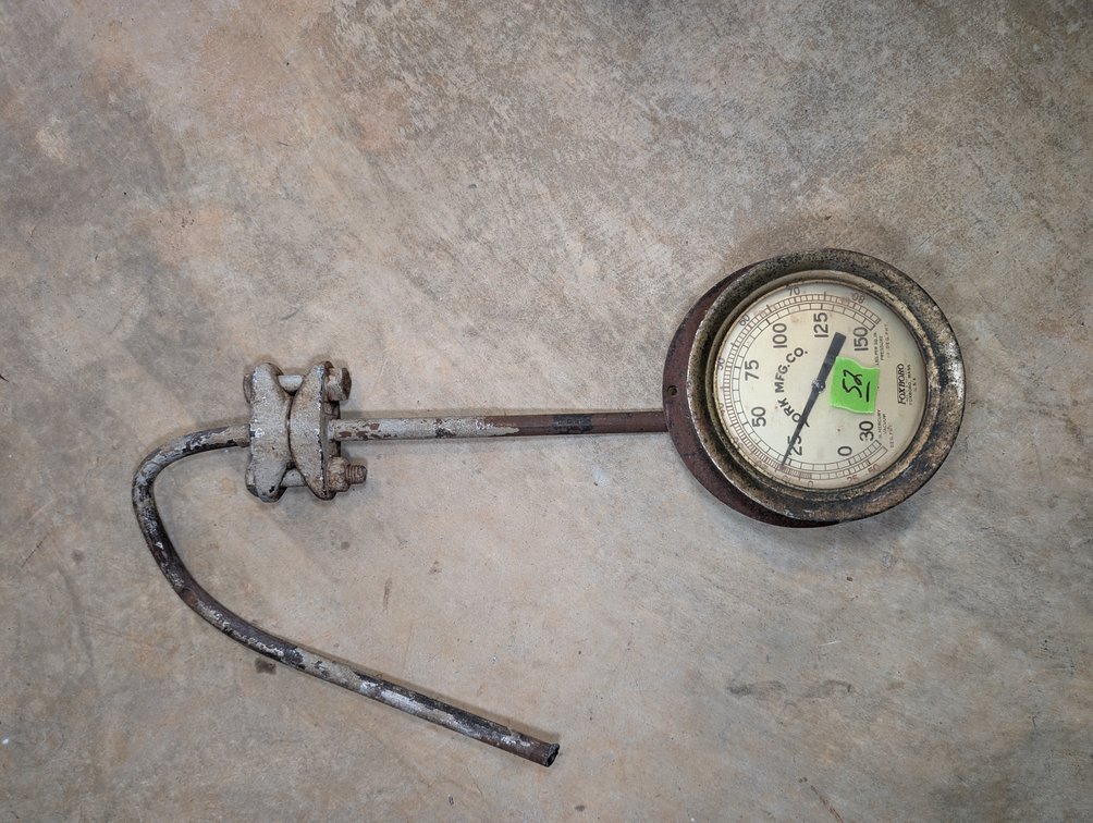 Vintage York Mfg. Co. / Foxboro Heavy Industrial Pressure Gauge Assembly