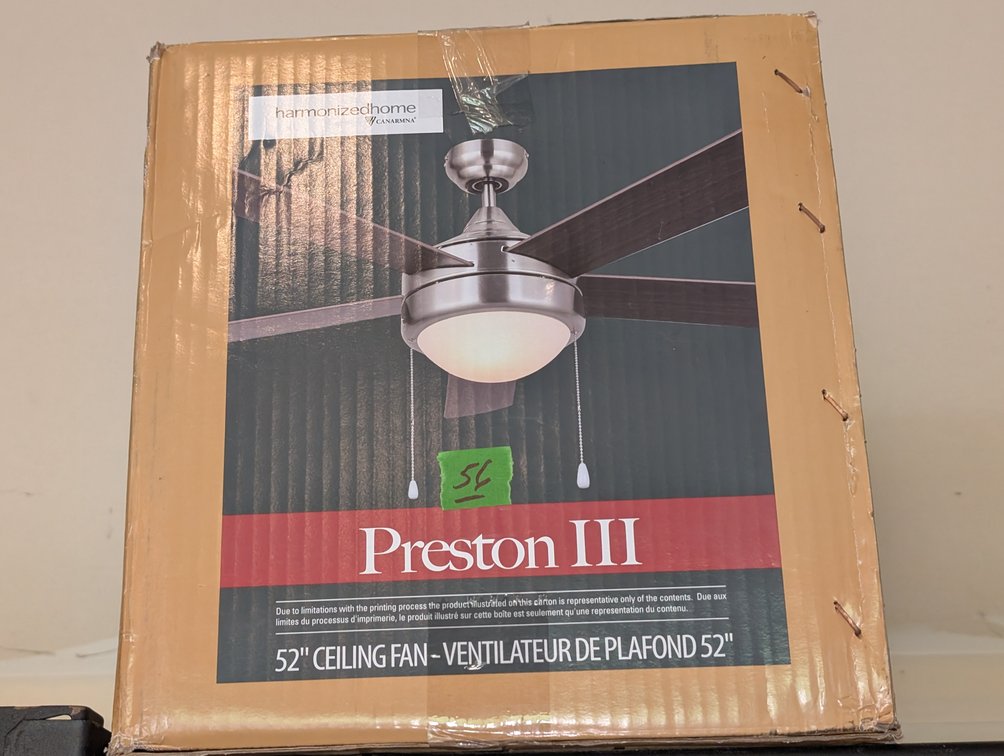 Harmonized Home Canarm Preston III 52" Ceiling Fan (In Box)
