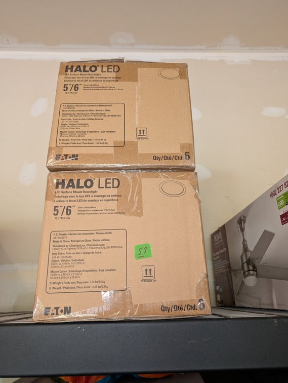Lot of (2) Master Cartons Halo LED 5"/6" Surface Mount Downlights