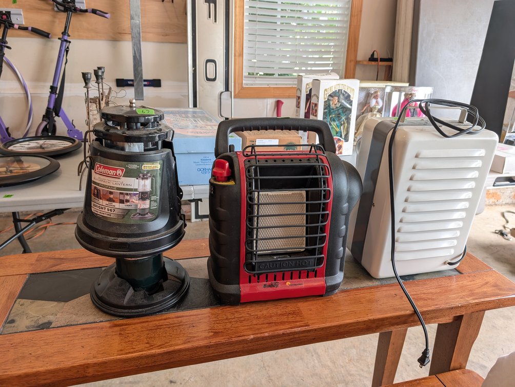 Camping & Heating Lot: Coleman Propane Lantern, Mr. Heater Portable Buddy & Ceramic Space Heater