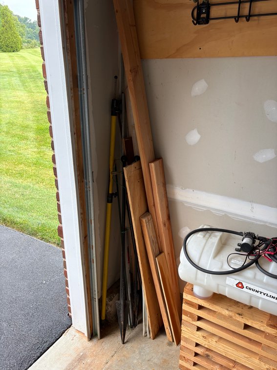 Assorted Lumber & Extension Pole / Yard Tool Lot