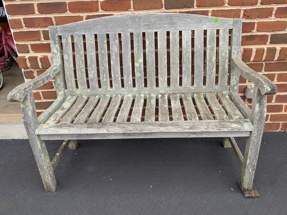 Weathered Outdoor Garden Bench